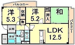フローラルコート橘 3LDKの間取図画像