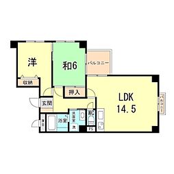 アヴェニール塚口 2LDKの間取図画像