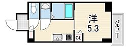 フォーリアライズ昭和南通1 1Kの間取図画像