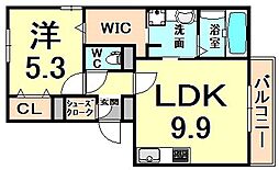 セレンディピティ 1LDKの間取図画像