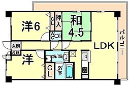 グランドハイツ旭 3LDKの間取図画像