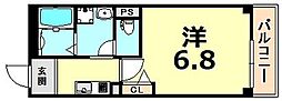 パークハウス大井戸 1Kの間取図画像