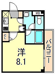 AILE稲野 1Kの間取図画像