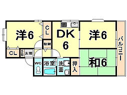 ファミール池ノ上 3DKの間取図画像