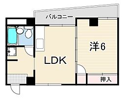 パティオ園田 1LDKの間取図画像
