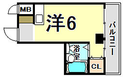 アーチ立花2 ワンルームの間取図画像
