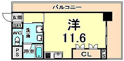 BelleFace尼崎 1Kの間取図画像