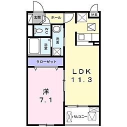 アルバグランデ 1LDKの間取図画像