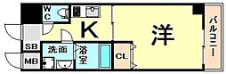 CROUD尼崎 1Kの間取図画像