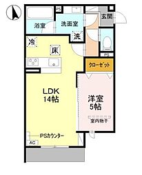 尼崎市南武庫之荘3丁目アパート 1LDKの間取図画像