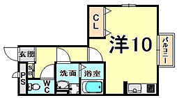 クレール ワンルームの間取図画像