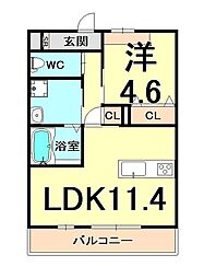 エトワールシャトー1 1LDKの間取図画像