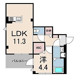 レガリア東園田 1LDKの間取図画像