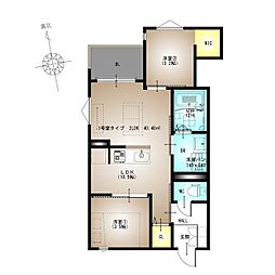REGALEST LA NAUAGE 武庫川 2LDKの間取図画像