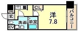 レジュールアッシュ尼崎駅前 1Kの間取図画像