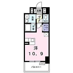 プラチナコート2 ワンルームの間取図画像