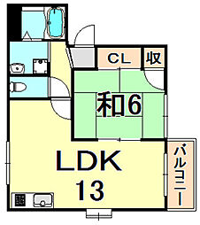 BELLEDEMEURE 1LDKの間取図画像