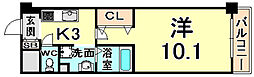 クレスト園田 1Kの間取図画像