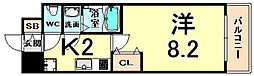 パークフラッツ尼崎 1Kの間取図画像