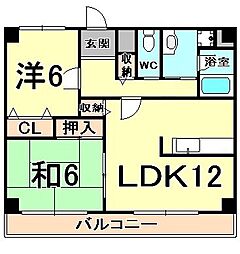 アンクレーゼ 2LDKの間取図画像