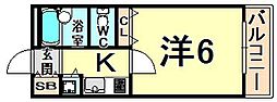 リエス伊丹駅前 1Kの間取図画像