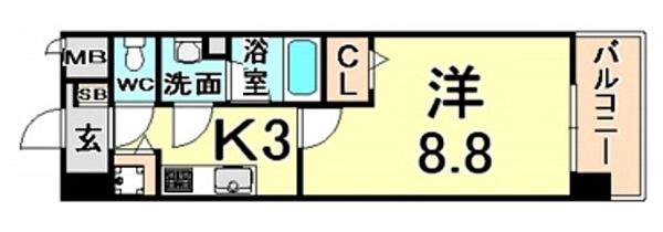 グランシャリオ（尼崎） ｜兵庫県尼崎市長洲中通２丁目(賃貸マンション1K・3階・27.94㎡)の写真 その2