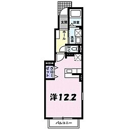 シャトレ5 1階ワンルームの間取り