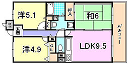 ストークコート 7階3LDKの間取り