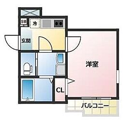 ALEGRIA東二見 2階1Kの間取り