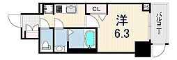 CREST TAPP DITA 神戸西パークフロント 1Kの間取図画像