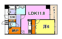 アーバネックス元町通 1LDKの間取図画像