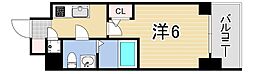 エスリード神戸ハーバークロス 1Kの間取図画像