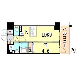 プレサンスTHE神戸 1LDKの間取図画像