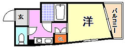 普茶マンション 1Kの間取図画像