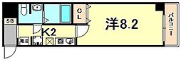 ダイドーメゾン神戸元町 1Kの間取図画像