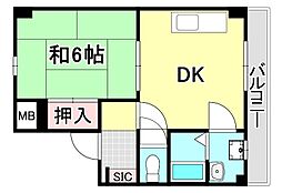 DITA笠松通 1DKの間取図画像