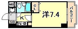 ライオンズマンション三宮東第2 1Kの間取図画像