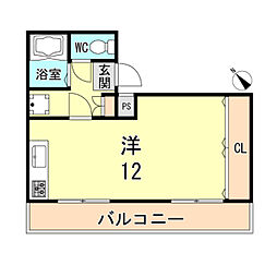 サニーサイド ワンルームの間取図画像