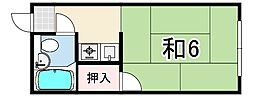 春日野道ロイヤルハイツ ワンルームの間取図画像