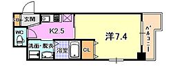 エイペックス神戸みなと元町CoastLine 1Kの間取図画像