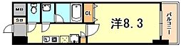 WillDo三宮イースト 1Kの間取図画像