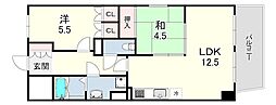 メゾンフローラ 2LDKの間取図画像