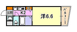 エステムコート神戸ハーバーランド前2 1Kの間取図画像