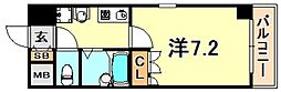 エスポワール三宮パート2 1Kの間取図画像