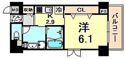 アベニューKOBE山本通り 1Kの間取図画像
