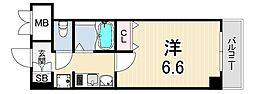 エステムコート三宮EAST2リベルテ 1Kの間取図画像