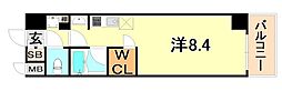 アスヴェル神戸元町海岸通 ワンルームの間取図画像