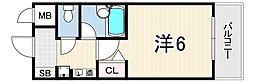 エスリード三宮第3 1Kの間取図画像