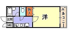 メゾン・ド・ソレイユ三ノ宮 1Kの間取図画像