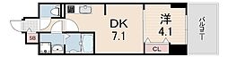 プレサンス神戸セレスティア 1DKの間取図画像